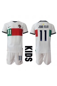 Fotbalové Dres Portugalsko Joao Felix #11 Dětské Venkovní Oblečení MS 2022 Krátký Rukáv (+ trenýrky)